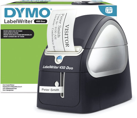 Étiqueteuse Dymo Labelwriter 450 Duo | imprimante d'étiquettes thermique directe | impression rapide d'étiquettes, de codes-barres et plus encore | imprime à la fois sur les étiquettes LW et sur les étiquettes en plastique D1