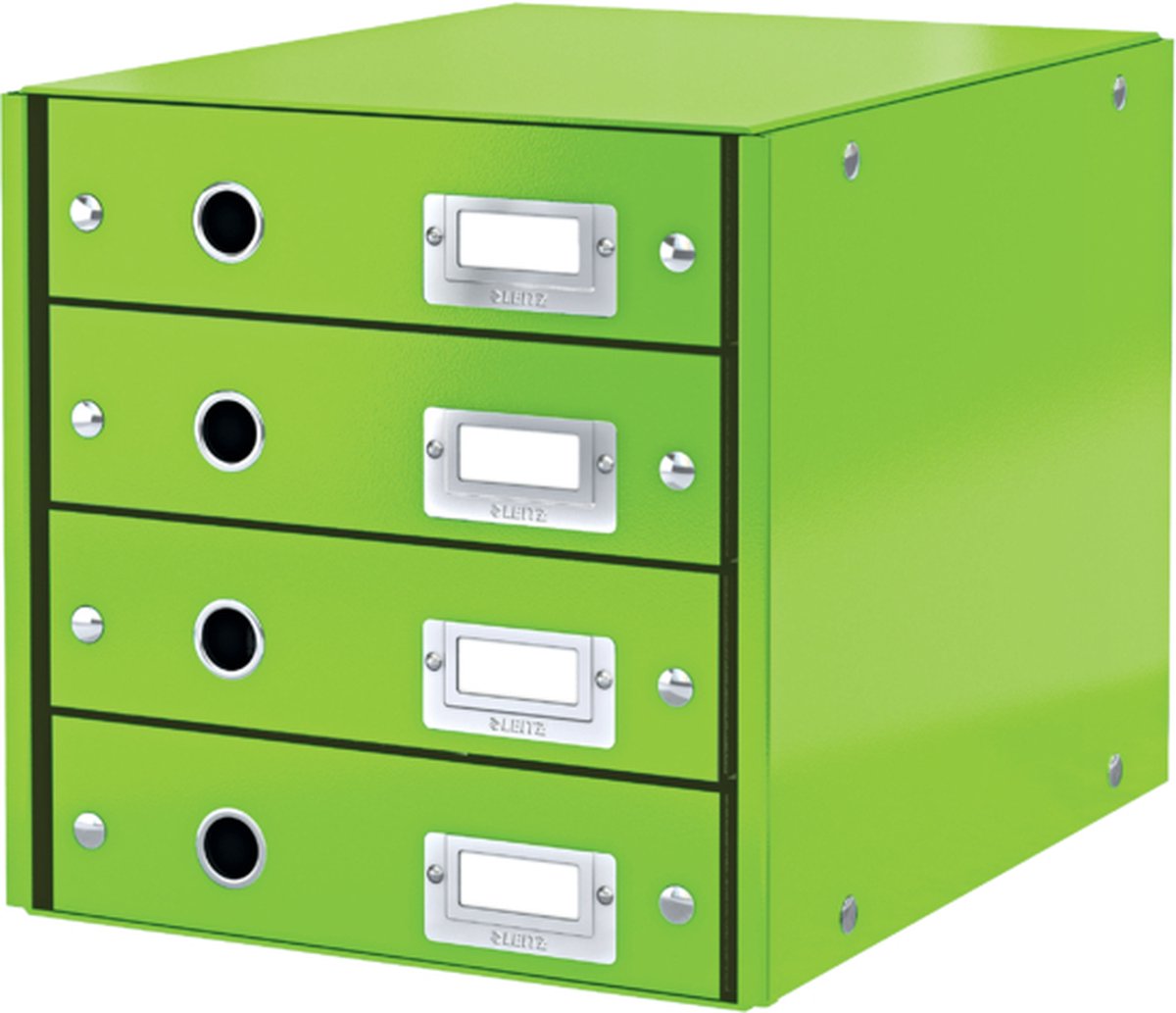 Commode Leitz wow click store à 4 tiroirs - 81% carton recyclé - pour formats A4 - rangement peu encombrant - vert