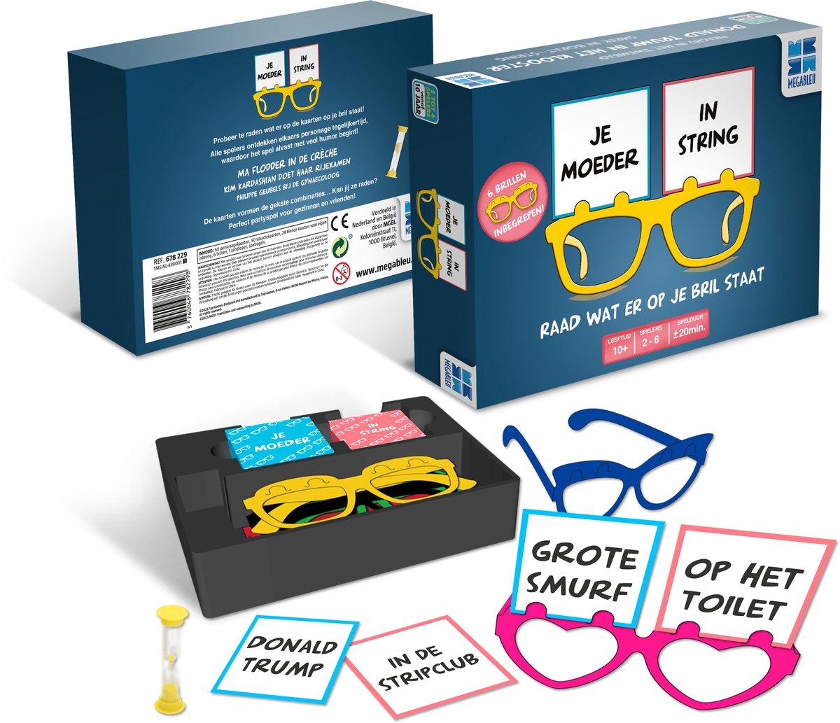 Megableu ta mère en string - jeu de société hilarant - jeu de société pour adolescents et adultes - 2 à 6 joueurs - avec des lunettes folles