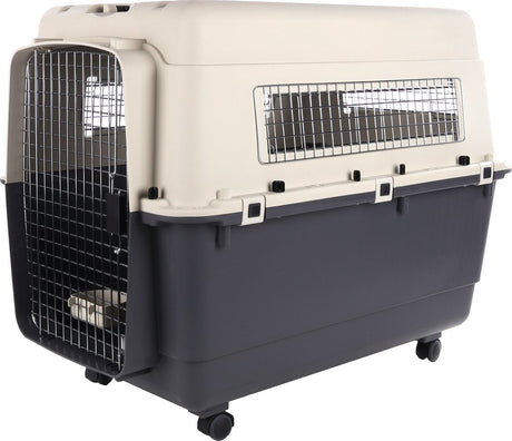Flamingo caisse de transport chien xxl 100×70×75 cm – cage de transport nomade gris foncé