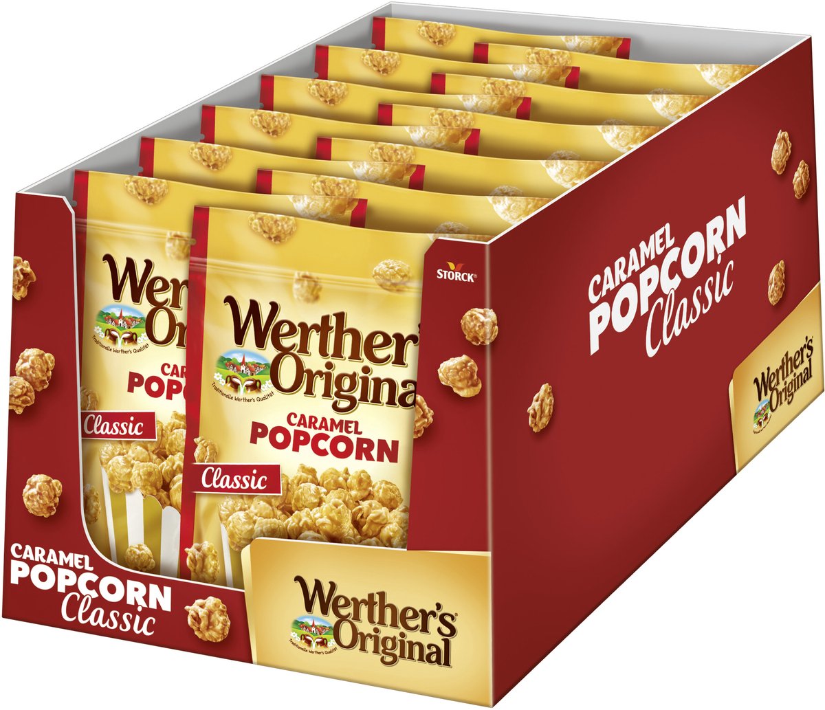 Werther's original - caramel popcorn classique - plateau a 12 x 140 grammes