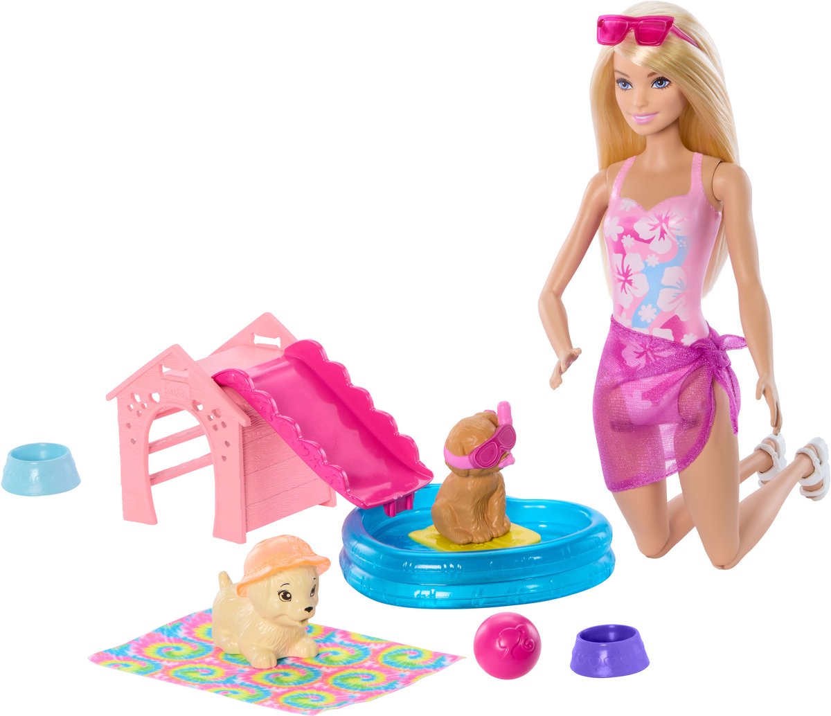 Fête de natation Barbie pour chiots