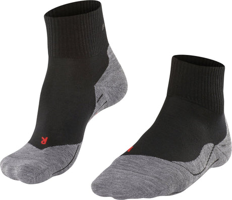 Falke tk5 chaussettes de marche courtes anti-ampoules en laine fine matière fonctionnelle hommes noir - taille 44-45
