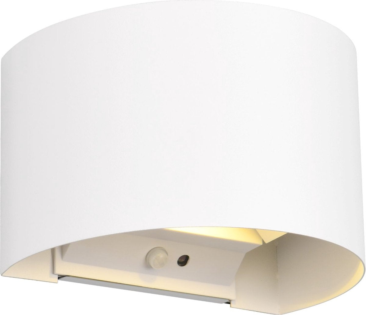 Rl vis ton talent de réalité lumineuse - applique murale - blanc mat - incl. 2x smd 1w - rechargeable - sans fil - détecteur de mouvement - capteur crépusculaire - alimentation par batterie - éclairage extérieur - ip44
