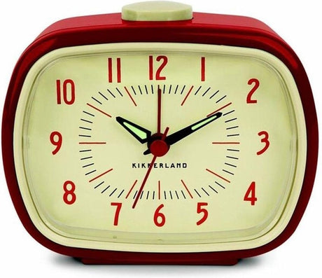 Kikkerland réveil rétro rouge - réveil classique - vintage - accessoire de chambre