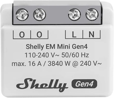 Shelly em mini gen4 - compteur d'énergie compact 16a - wi-fi, bluetooth et zigbee