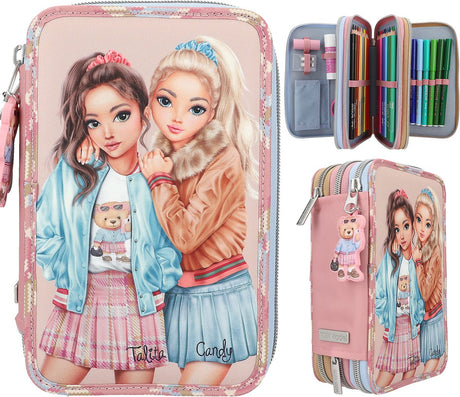 Depesche - trousse remplie 3 compartiments top modèle - team teddy