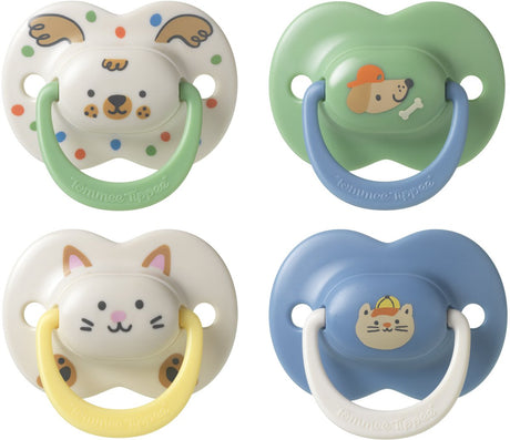 Sucette Tommee Tippee Ultimate Fit - 18-36 mois - 4 pièces - Sucette symétrique orthodontique pour bébé - Silicone 100% sans BPA - Déco bleue
