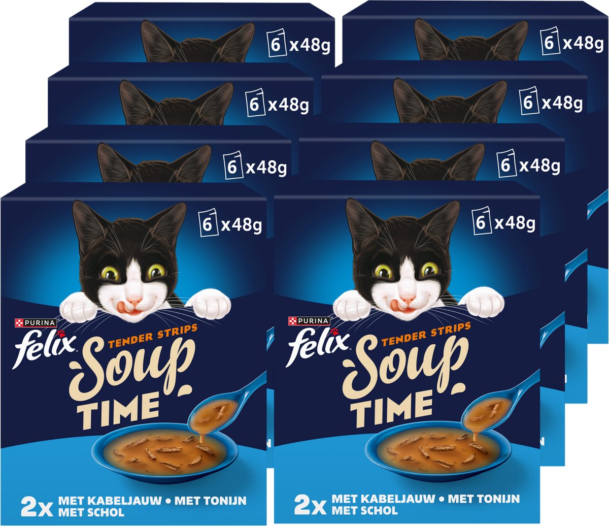 Felix soupe tendre lanières poisson - nourriture humide pour chat - 48 x 48 g