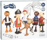 Small foot - figurines de pirates en bois pliables, 6 pcs.