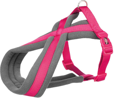 Harnais pour chien Trixie - fuchsia réglable 60-100x2,5cm - confortable avec rembourrage en polaire
