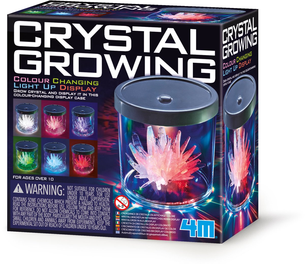 4m science et jeu - cristaux de croissance - affichage LED - 6 couleurs - décoration - 10+