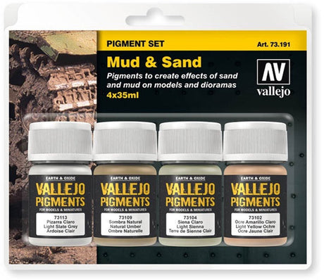 Vallejo val73191 - ensemble de pigments ensemble de sable de boue 4 couleurs