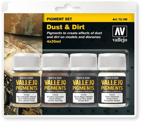 Décoration de modélisme Vallejo - 73190 poussière - saleté - ensemble d'effets de pigments