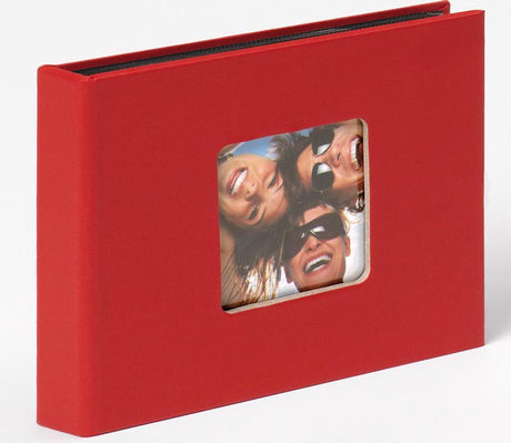 Walther fun - insert d'album photo - 36 photos 10x15 cm - rouge - structure en lin