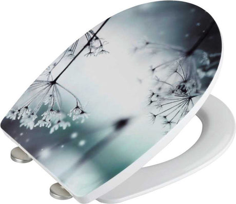 Abattant de WC Wenko polaire - thermoplastique brillant avec impression - fermeture soft-close easy-close - fixation fix-clip déclicable en acier inoxydable - capacité de charge jusqu'à 350 kg - décor d'abattant de WC - abattant de WC avec imprimé