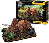 Puzzle 3D cubique amusant tricératops – kit de construction en bois