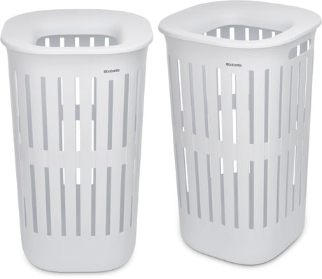 Panier à linge Brabantia collect-it - lot de 2 - avec couvercle - 55 l - blanc