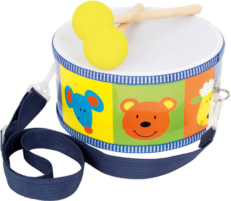 Small foot - animaux tambours en bois avec bâtons, 3 parties.