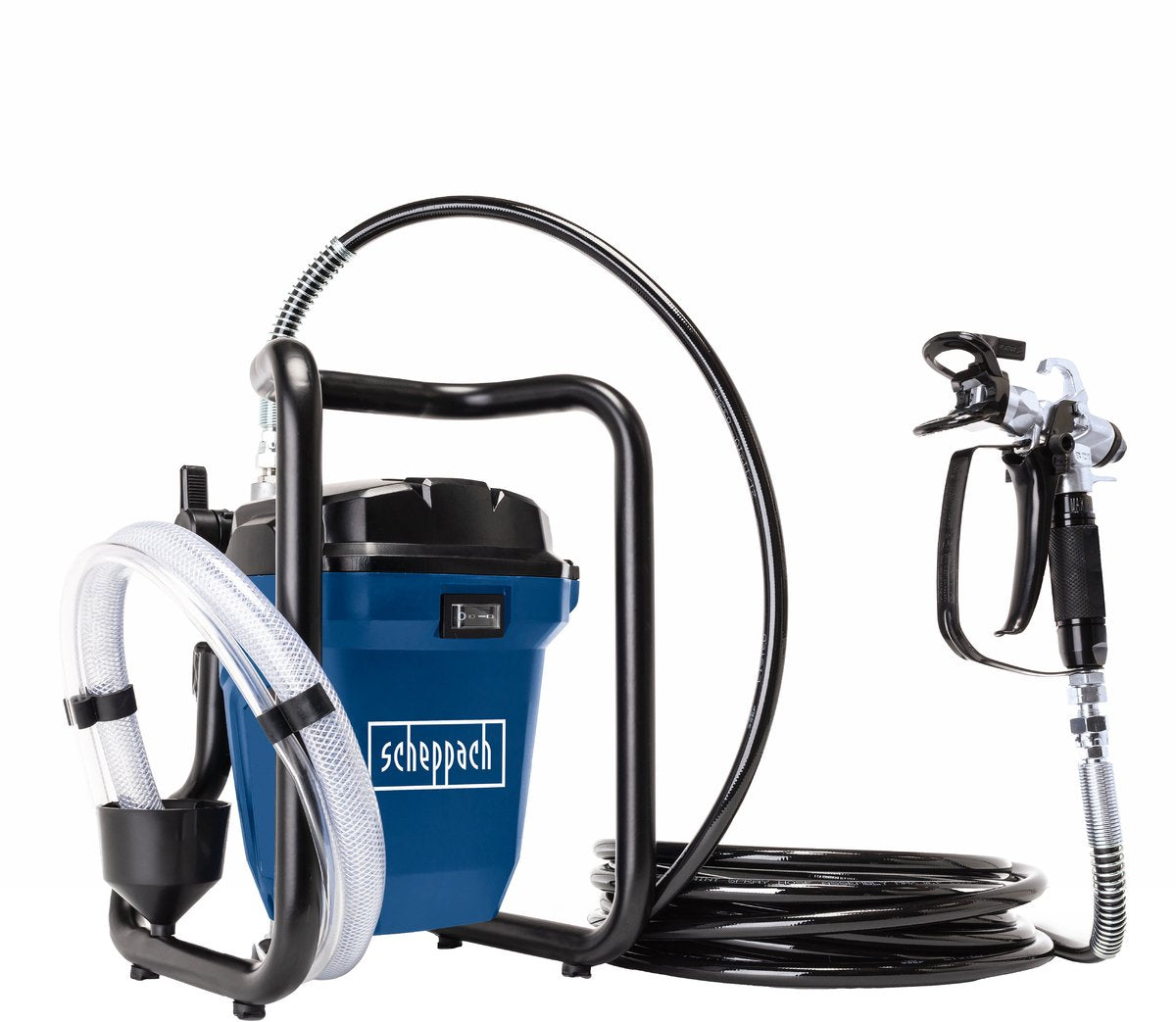 Pulvérisateur de peinture électrique airless Scheppach PTSA350 - pour appliquer uniformément la peinture sur différentes surfaces - aspiration directe depuis le seau de peinture