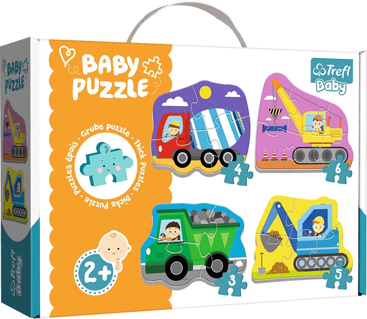 Trefl - puzzle bébé - véhicules sur le chantier - 18 pièces - grandes pièces