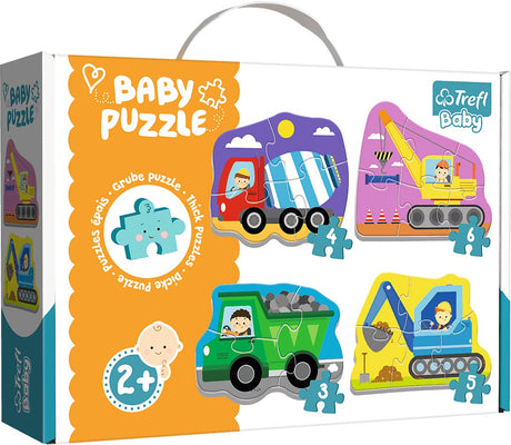 Trefl - puzzle bébé - véhicules sur le chantier - 18 pièces - grandes pièces