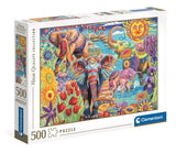 Clementoni puzzle oeuvre éléphant carnaval, 500 pcs.
