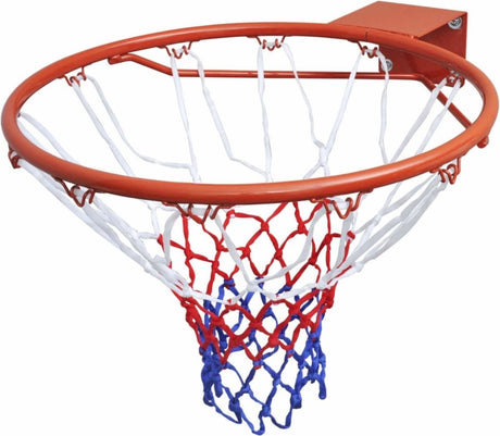 Anneau de basket Dunlop - métal - avec filet et matériel de montage - ø anneau env. 45 cm