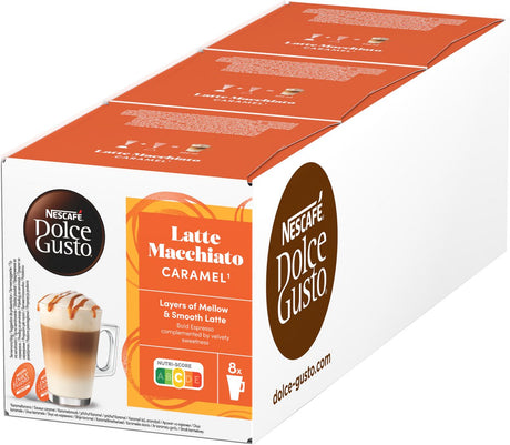Nescafé dolce gusto capsules latte macchiato caramel - 48 tasses à café pour 24 tasses de café