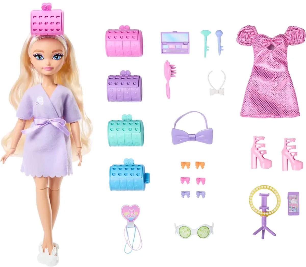 Poupée Barbie Mattel Malibu, besties de rêve avec accessoires de coiffure.