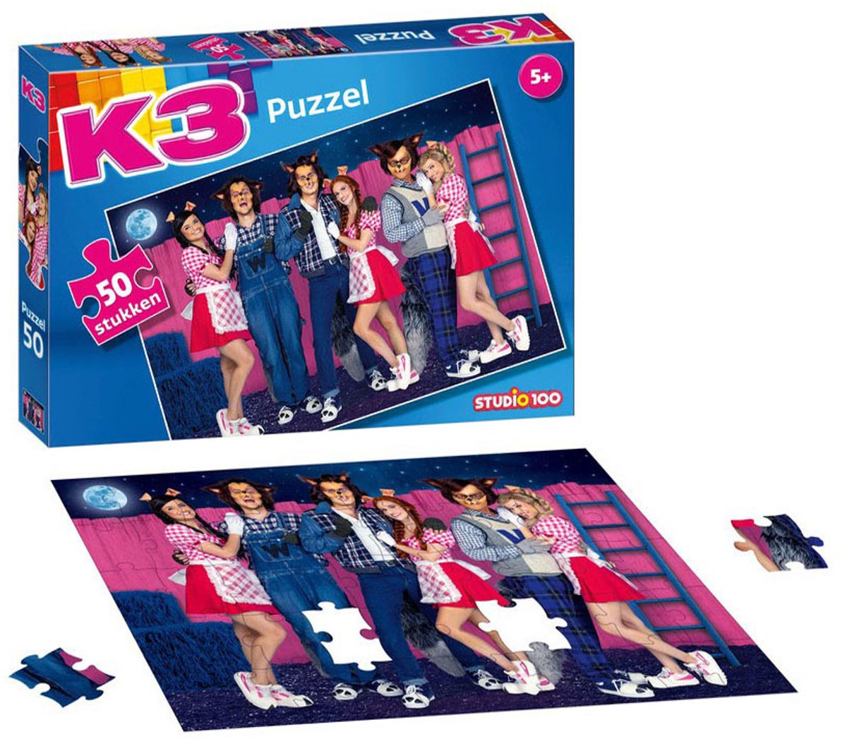 Studio 100 K3 Puzzle de ligne 3 porcelets et Wolves, 50e.
