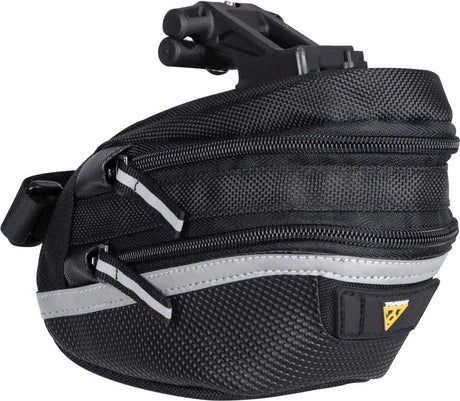 Sac à selle topak wp II M, noir, eau -pellent, polyester, adaptateur, 1,25L, QuickClick, réfléchissant, 152g