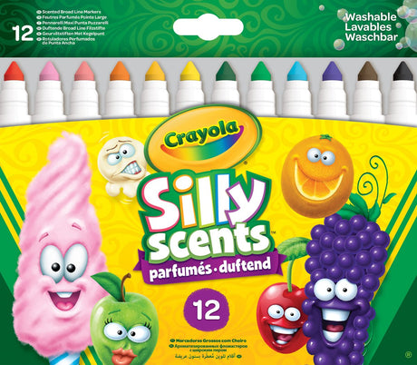 Crayola - parfums rigolos - feutres - stylos parfumés à pointe large - 12 pièces