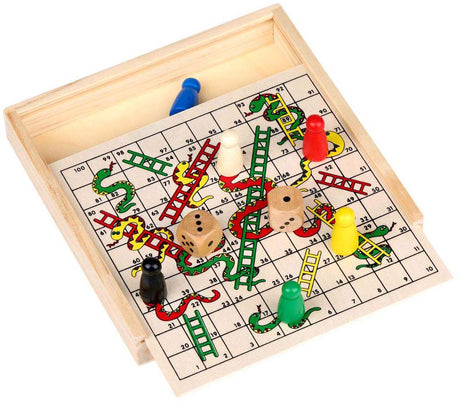 Jeu de serpents et d'échelles en bois