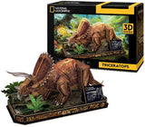 Puzzle 3D cubique amusant tricératops – kit de construction en bois