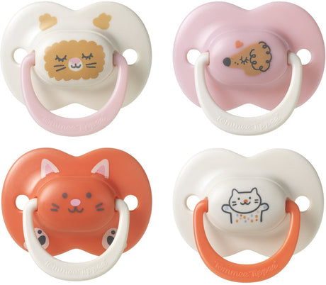 Sucette Tommee Tippee Ultimate Fit - 18-36 mois - 4 pièces - Sucette symétrique orthodontique pour bébé - Silicone 100% sans BPA - Déco rose