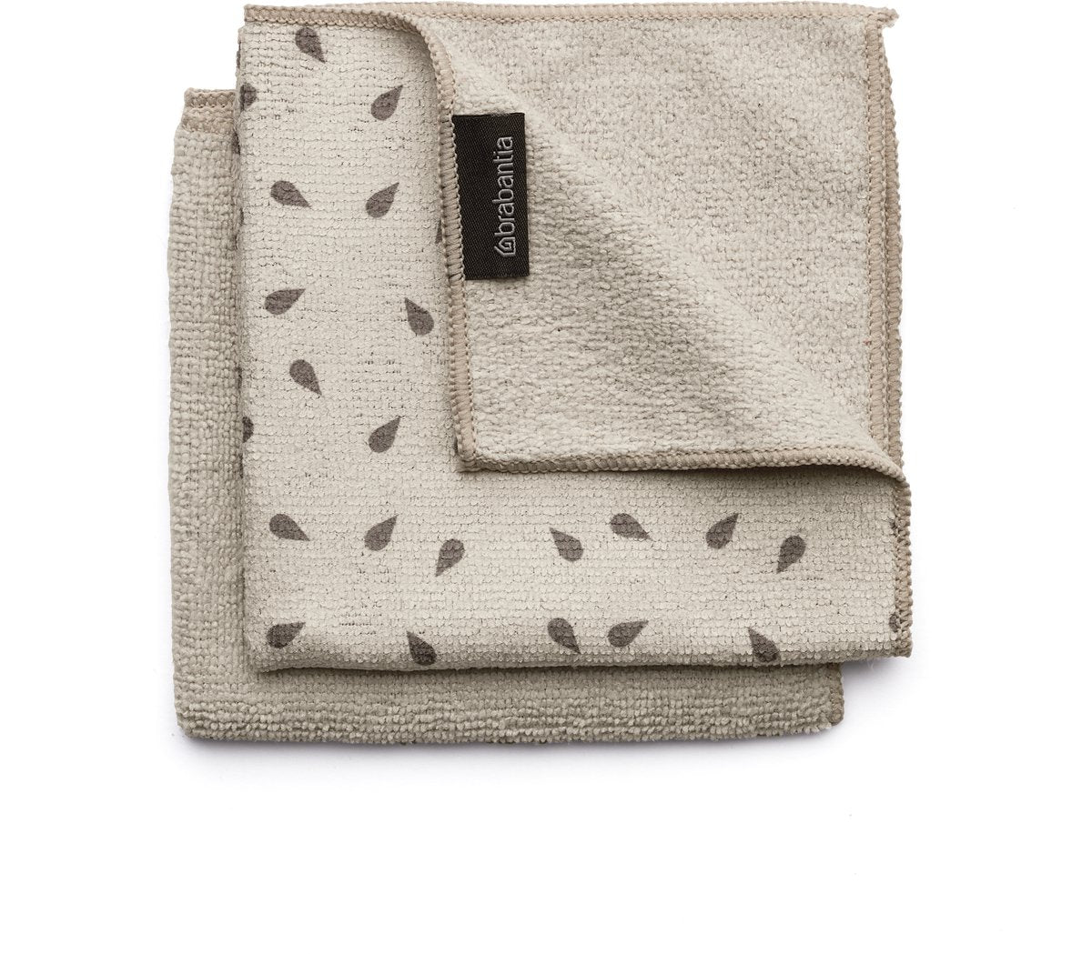 Brabantia sinkside microvezel schoonmaakdoekjes - 30 x 30 cm - set van 2 - soft beige