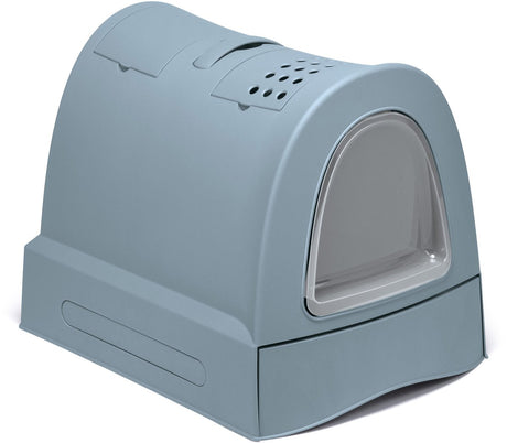 Bac à litière pour chat Imac Zuma 2ème vie avec tiroir coulissant Avio bleu