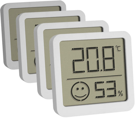 Tfa dostmann pack de 4 30.5053.02.04 thermo et hygromètre blanc