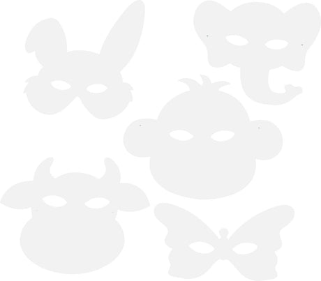 Société créative https: www.ccobby.nl masques d'animaux-h-13-24-cm-w-20-28-cm-230-gr-white-16-piece-1-box