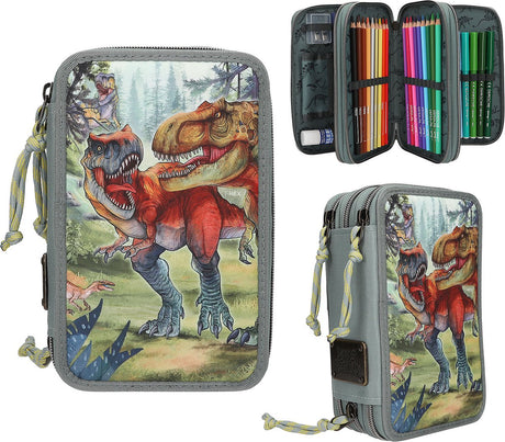 Depesche - trousse à crayons 3 compartiments Dino World - morsure