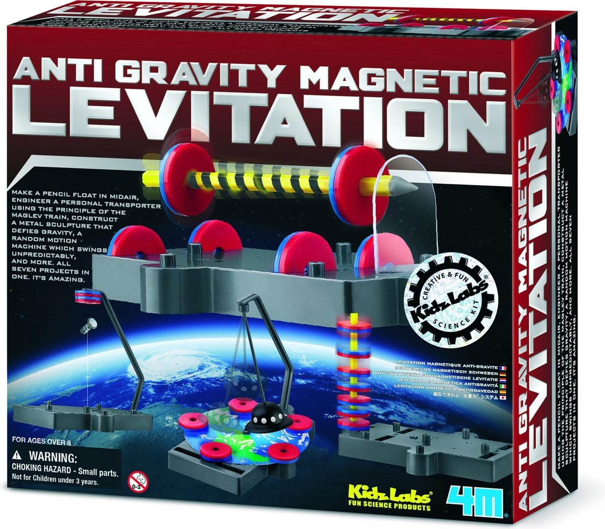 4m science et jeux - anti-gravité et lévitation magnétique - kit de construction - kidzlabs - 8+