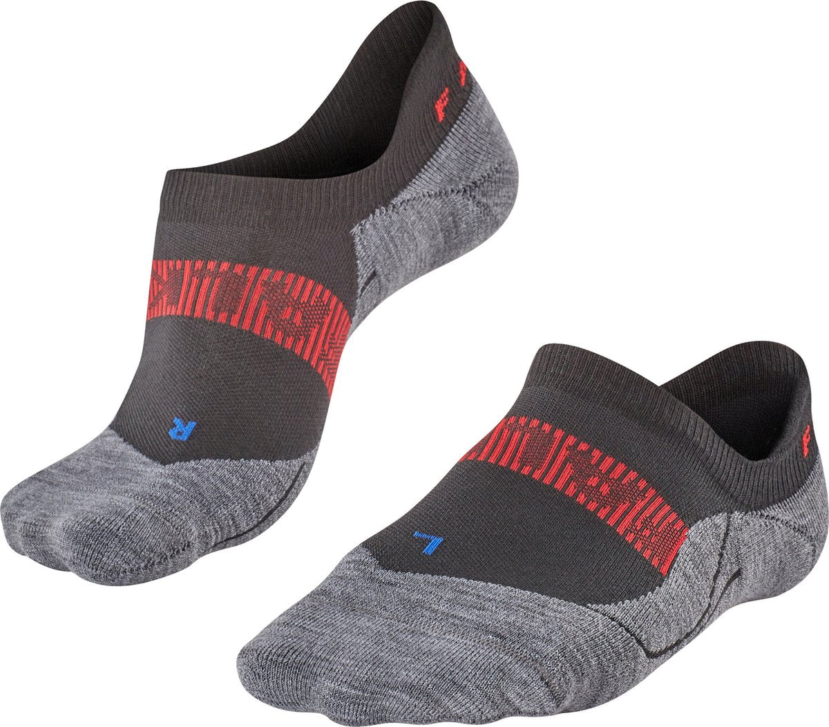 Falke ru4 cool invisible anti-ampoules matériau fonctionnel chaussettes de course hommes noir - taille 42-43