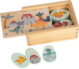 Small foot - jeu mémo dinosaure en bois dans boîte de rangement