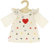 Robe en velours côtelé pour poupées Heless avec confettis cœurs, 35-45 cm