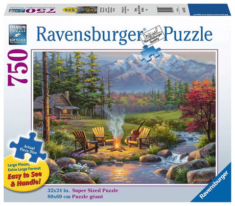 Ravensburger puzzle pièces xxl - au coin du feu - 750 pièces.