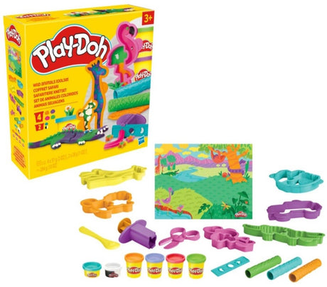 Ensemble d'argile Play-doh avec des animaux sauvages colorés - ensemble d'argile pour animaux Playdoh