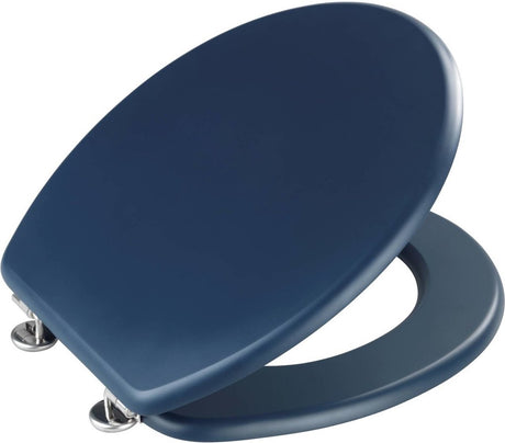 Abattant de toilette Wenko prima - MDF bleu foncé mat - bois FSC - charnières en acier inoxydable - abattant de toilette - abattant de toilette - bleu foncé - bleu marine