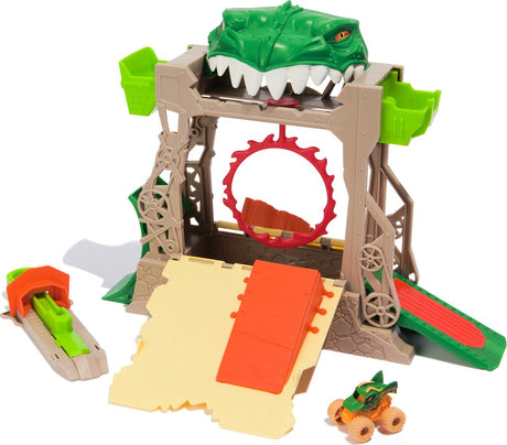 Mini confitures Monster Jam - ensemble de jeu Dungeon of Doom avec un camion de confiture monstre dragon en métal unique - échelle 1:87