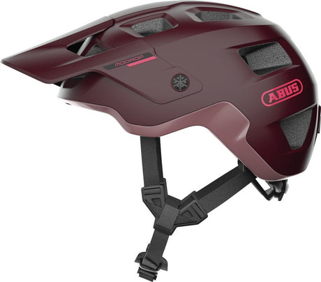 Abus casque de vélo modrop wildberry rouge m - 54-58 cm - rouge - adapté pour une utilisation sur VTT - 335 g